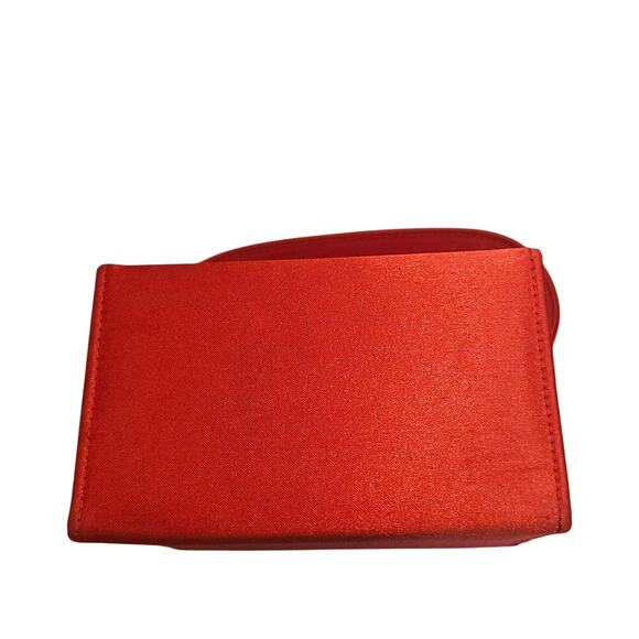 Versace Profumi Box Bag Red Satin Gold medallion snap closure 5" x 3"x4" Clean - Picture 7 of 11